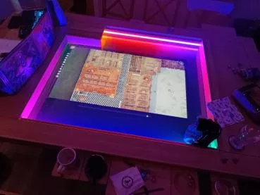 digital gamingtable tv screen dungeonalchemist